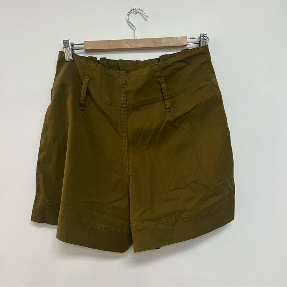 NWT No Belt TopShop Paperbag Cargo Shorts Olive Green High Rise Waist Size 6 - Picture 5 of 8